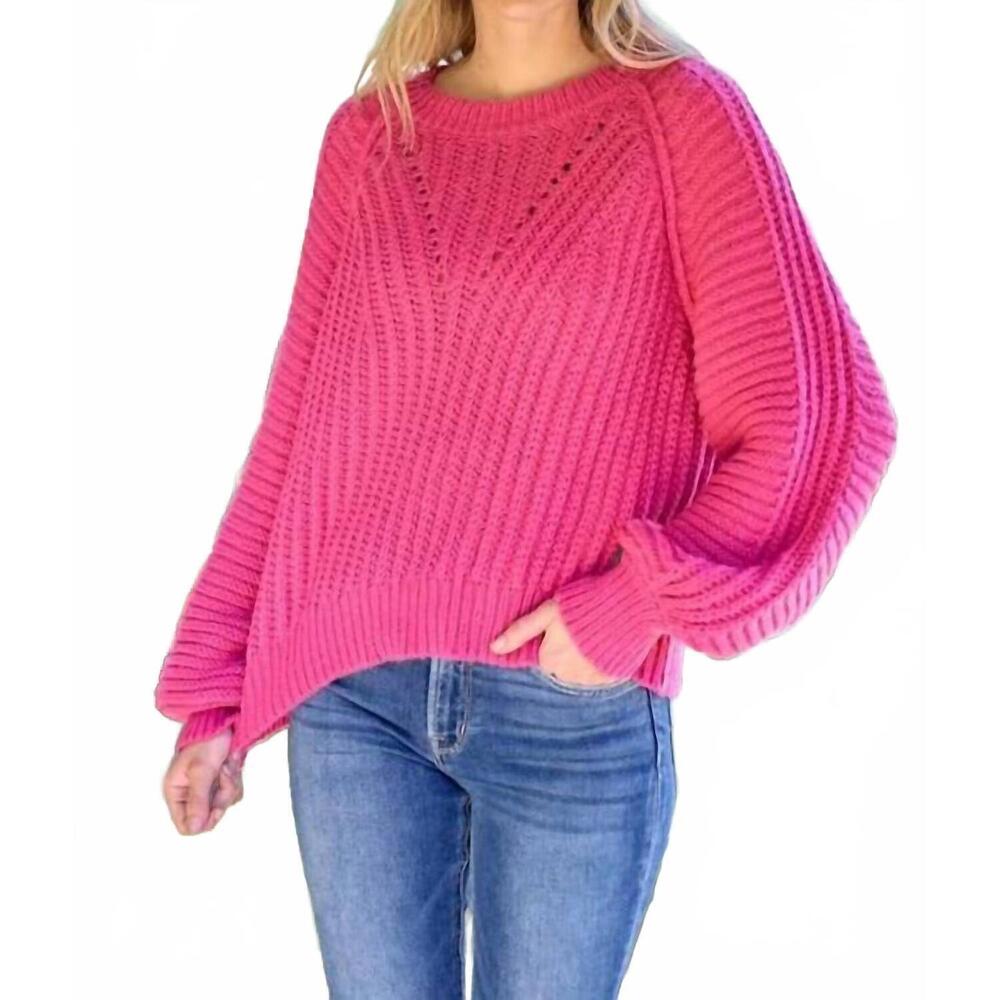 NEW HAILEY & CO brighter days sweater in fuchsia
